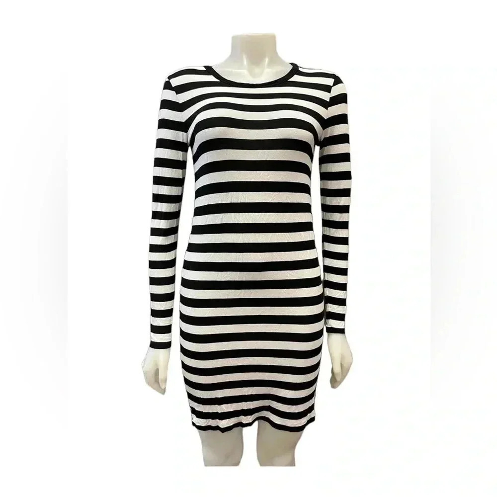 Michael Kors Long Sleeve Black White Stripe  Mini Size XS
